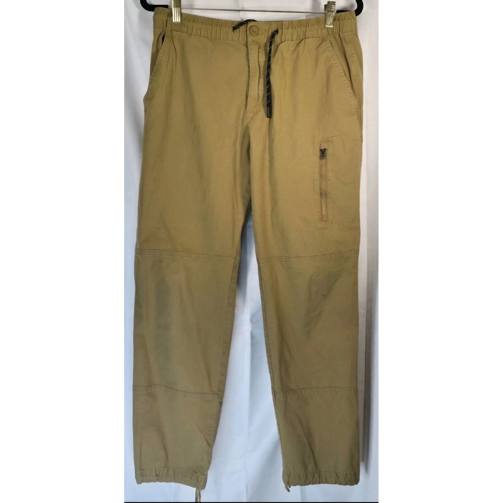 Free Assembly Mens E-Waist Utility Pants Tan Khaki Jogger Size Medium